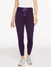Talbots Petite - Metallic Tape Jogger Pants - Purple Garnet Heather - 2xs  In Purple