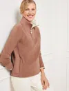 Talbots Petite - Microfleece Half-zip Pullover Sweater - Mocha - Xl