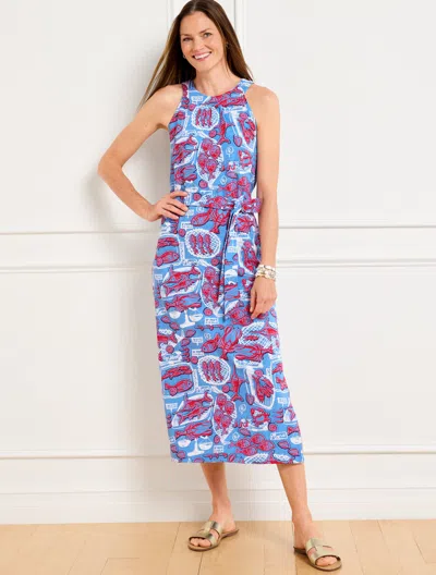 Talbots Petite - Nantucket Slub Halter Shift Dress - Fish Market - Lakeside Blue - Medium