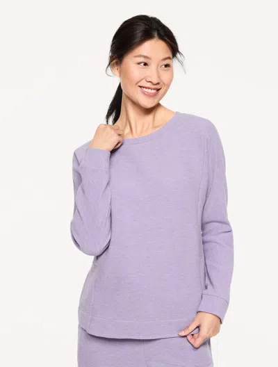 Talbots Petite - Ottoman Rib Crewneck Sweater Pullover - Soft Purple Heather - Xl