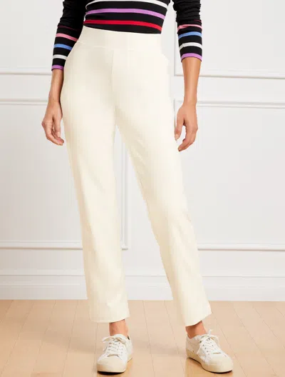 Talbots Misses - Out & About Straight Leg Pants - Ivory - Large  In Ivory
