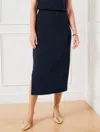 Talbots Passport Ponte Knit Midi Skirt - Blue - X