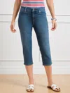 TALBOTS PEDAL PUSHER PANTS JEANS - BEACON WASH - CURVY FIT - 8 TALBOTS