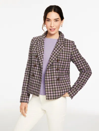 Talbots Petite - Pemberley Plaid Jacket - Burnt Olive - 16  In Brown