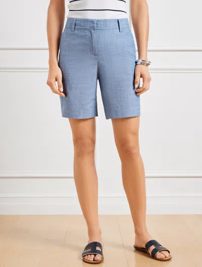 Talbots Petite - Perfect Shorts - 7"- Newport Chambray - Light Blue - 4 - 100% Cotton