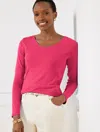 Talbots Pima V-neck T-shirt - Fall Berry - 3x