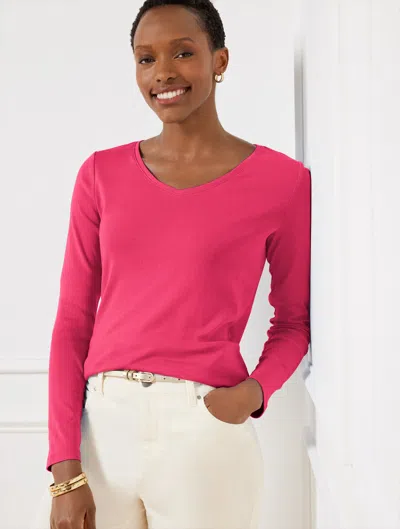 Talbots Pima V-neck T-shirt - Fall Berry - 3x  In Fall Berry