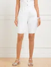 Talbots Plus Size - Pleated Linen Shorts - Lined - White - 22  In White