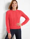 Talbots Petite - Pointelle Ruffle Mockneck Sweater - Pink Passion - Xl  In Pink Passion