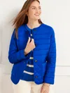 Talbots Quilted Collarless Jacket - Blue Majesty - 3x  In Blue Majesty