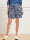 Talbots Petite - Relaxed Chino Shorts - Scalloped Floral - Ink - 10  In Ink