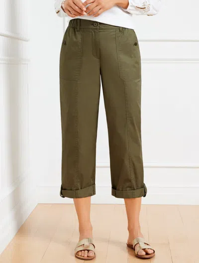 Talbots Petite - Relaxed Crop Pants - Burnt Olive - Xl - 100% Cotton