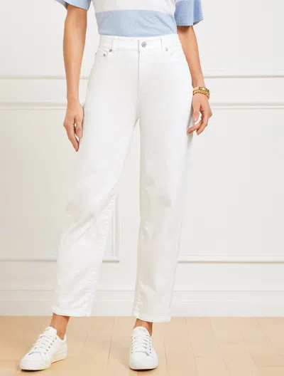 Talbots Petite - Relaxed Tapered Barrel Leg Jeans - White - 10