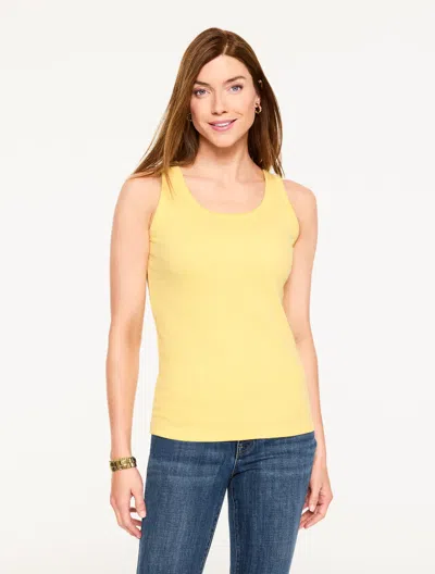 Talbots Petite - Rib Sleeveless Tank Top - Daisy - Large  In Yellow