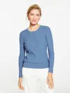 Talbots Petite - Ribbed Henley Pullover Sweater - Moonlight Blue - Xl