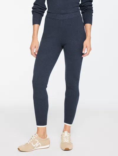 Talbots Petite - Ribbed Sweater Leggings - Iolite Heather - Xl  In Gray