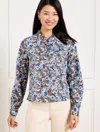 Talbots Petite - Ruffle Short Shirt - Gathered Blossoms - Ink - Xl  In Ink