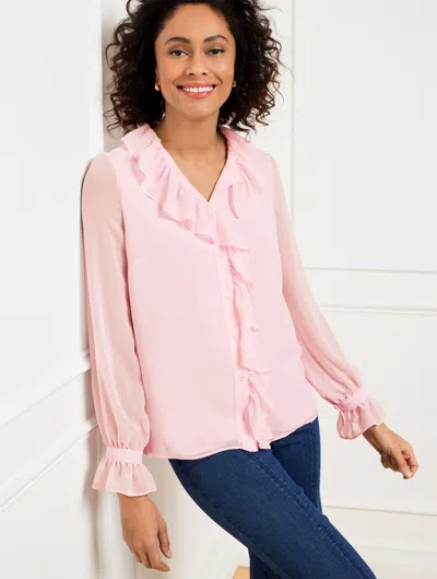 Talbots Plus Petite - Ruffle Top - Soft Pink - 3x