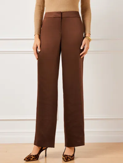 Talbots Petite - Satin Wide Leg Pants - Dark Walnut - 16