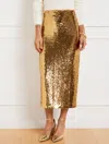 Talbots Petite - Sequin Pencil Skirt - Sandalwood - 16