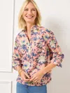 Talbots Petite - Short Shirt - Starlight Floral - Peach - Xl - 100% Cotton  In Peach