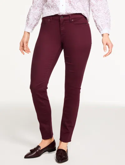 Talbots Petite - Slim Ankle Jeans - Solid - Curvy Fit - Rich Burgundy - 12