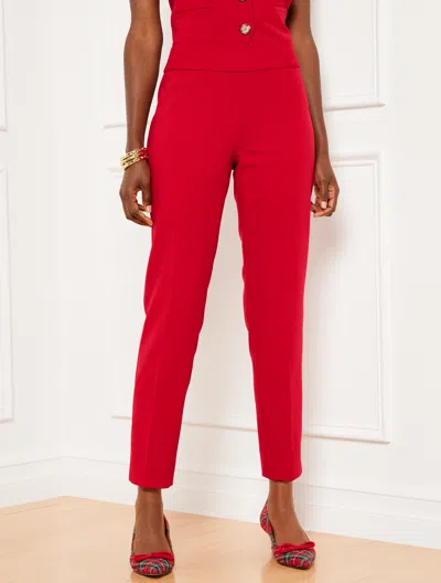 Talbots Petite - Slim Ankle Luxe Double Cloth Pants - Red - 14