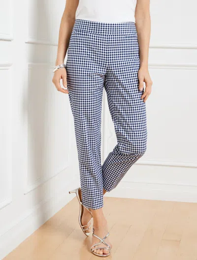 Talbots Misses - Slim Crop Pants - Preppy Gingham - Ink/white - 16  In Ink,white
