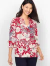 Talbots Plus Size - Smocked Top - Paisley Floral - Bright Apple - X  In Bright Apple