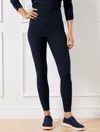 Talbots Petite - Soft Stretch Ribbed High Waist Leggings - Indigo - Large  In Indigo