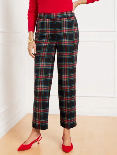 Talbots Petite - Straight Ankle Pants - Celebrate Plaid - Black - 16