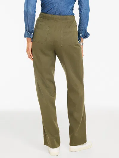 Talbots Petite - Straight Leg Pull-on Pants - Burnt Olive - Medium  In Green