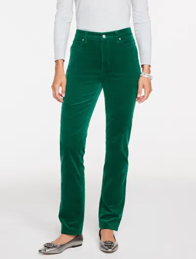TALBOTS PETITE - STRAIGHT LEG STRETCH CORDUROY PANTS - CURVY FIT - PINE GROVE - 12 TALBOTS