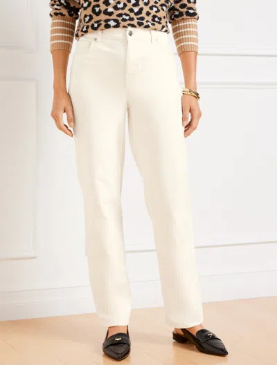 Talbots Petite - Stretch Corduroy Relaxed Straight Leg Pants - Solids - Ivory - 16