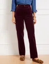 Talbots Petite - Stretch Corduroy Relaxed Straight Leg Pants - Solids - Rich Burgundy - 12