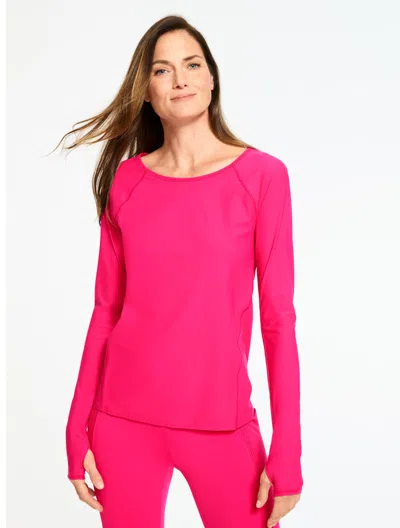 Talbots Petite - Stretch Jersey Long Sleeve T-shirt - Pink Peacock - Xl