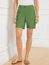 Talbots Petite - Stretch Linen Utility Shorts - Olive Grove - 6  In Olive Grove