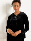 Talbots Stretch Velvet Cardigan Sweater - Black - 3x