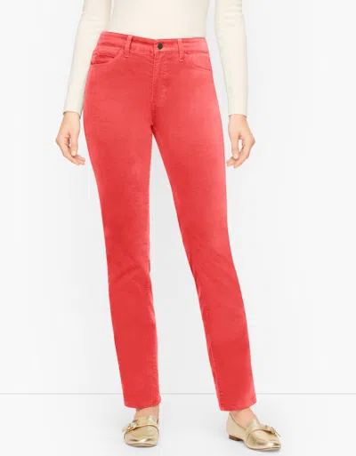 Talbots Petite - Stretch Velveteen Straight Leg Pants - Cayenne - 14