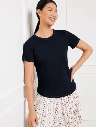 Talbots Petite - Supersoft Jersey Short Sleeve T-shirt - Blue - Xl