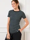 Talbots Plus Size - Supersoft Jersey Short Sleeve T-shirt - Shadow Boxes - Black - 2x  In Black