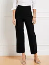Talbots Petite - Tailored Stretch Slim Wide Ankle Pants - Black - 12