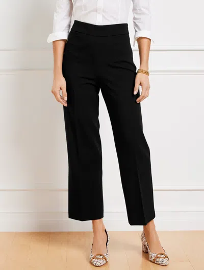 Talbots Petite - Tailored Stretch Slim Wide Ankle Pants - Black - 12