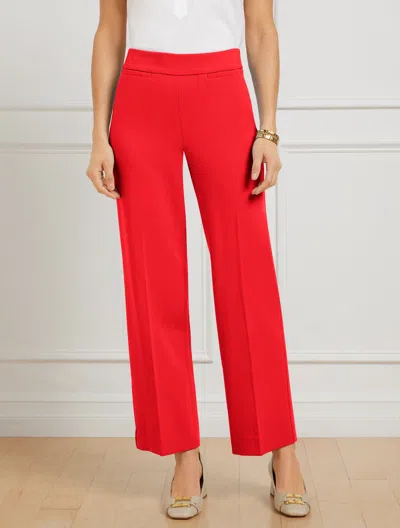 Talbots Petite - Tailored Stretch Slim Wide Ankle Pants - Red Pepper - 16