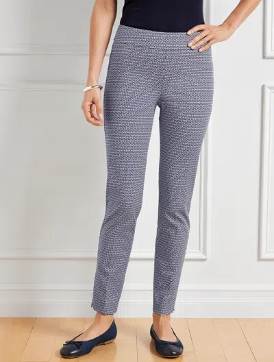 Talbots Petite -  Chatham Ankle Pants - Geo Floral - Ink/ivory - 14 In Ink,ivory