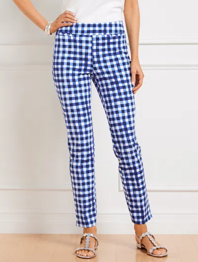 Talbots Petite -  Chatham Ankle Pants - Gingham - White/blue Iris - 10 In White,blue Iris