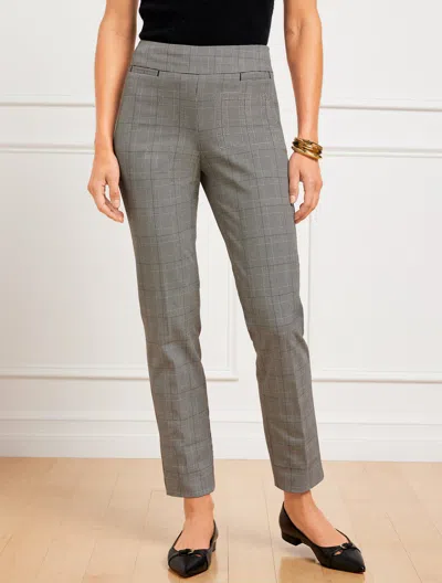 Talbots Misses -  Chatham Slim Ankle Pants - Glen Plaid - Ivory/black - 14 In Ivory,black