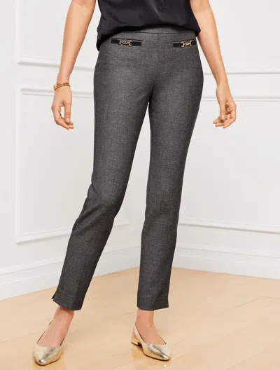 Talbots Petite -  Chatham Slim Leg Ankle Pants - Curvy Fit - Sharkskin - Black - 16
