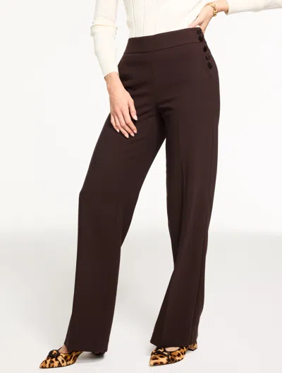 Talbots Petite -  Greenwich Wide Leg Pants - Brown - 16