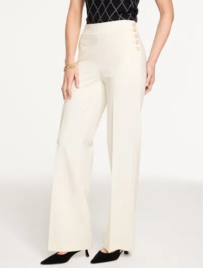 Talbots Petite -  Greenwich Wide Leg Pants - Ivory - 14 In White